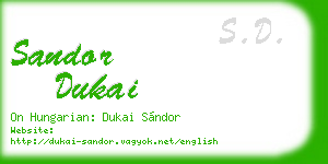sandor dukai business card