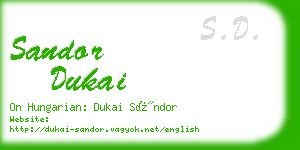 sandor dukai business card